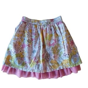 Liberty of London for Target Girl Pink Cotton Floral Tulle Skirt Size Small